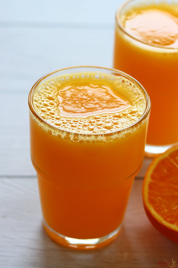 orange juice served in a glass