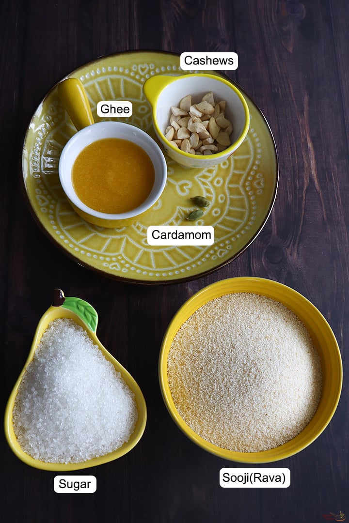 ingredients needed to make rava laddu