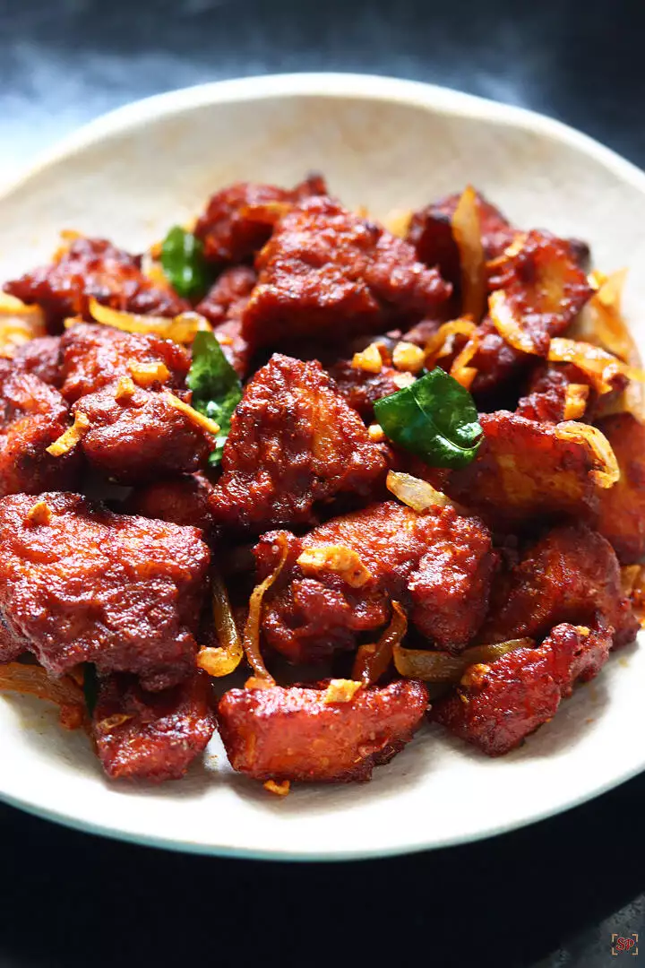 moist chicken fry in a plate