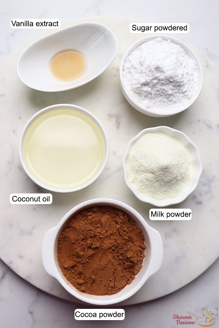 ingredients needed to make homemade chocolate