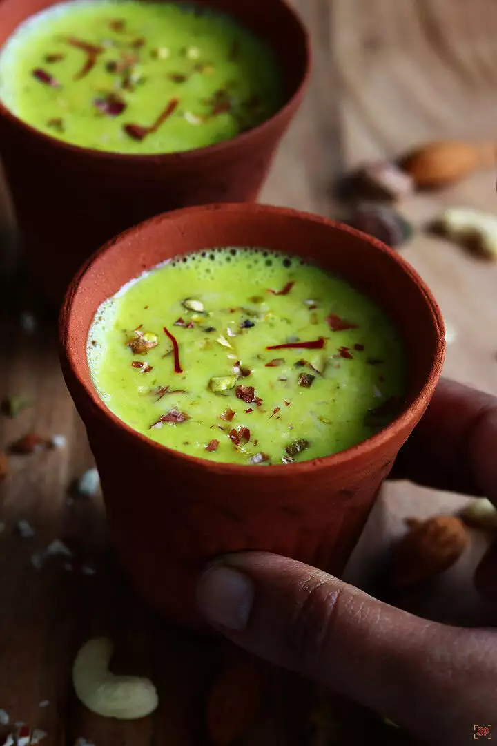 masala milk served in clay serving glass