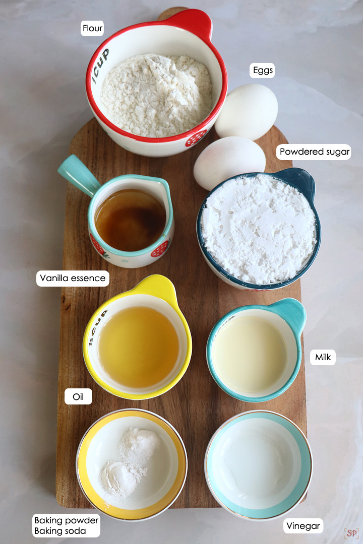ingredients needed for making sponge cake