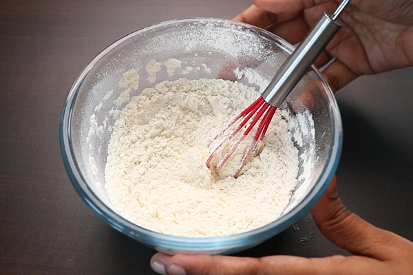 sieve flour and leavening