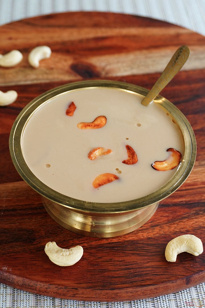 aadi paal served with fried cashews