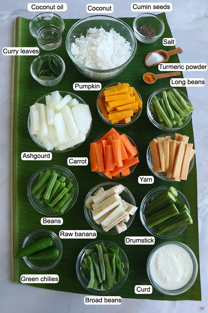 ingredients needed to make aviyal