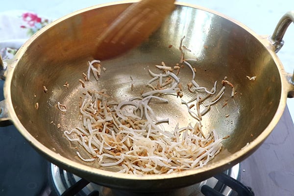 fry dried coconut