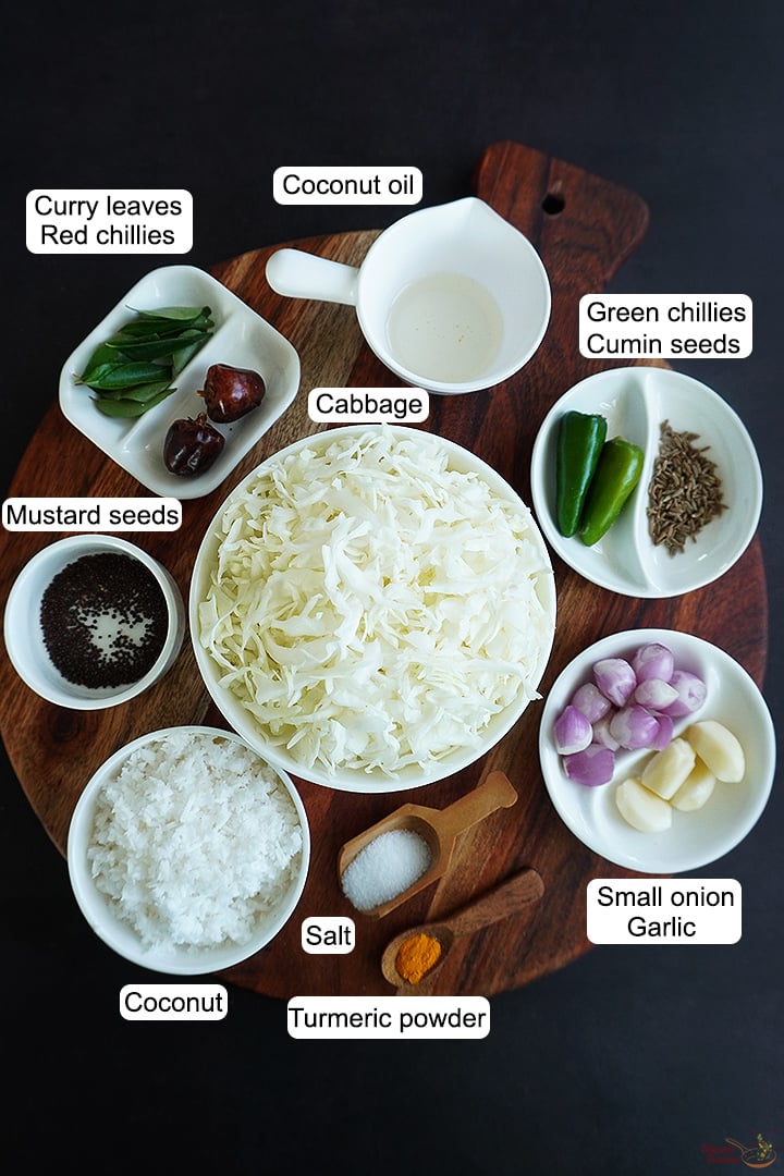 cabbage thoran ingredients