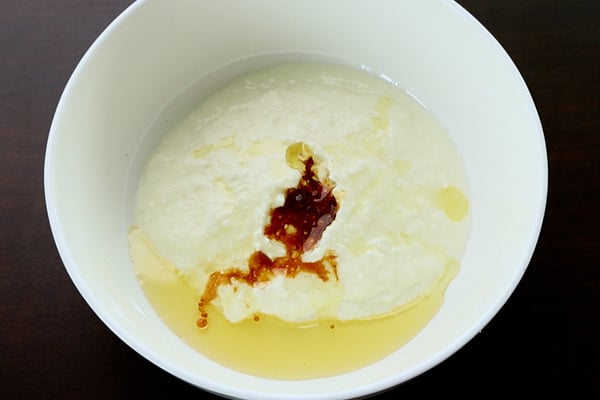 add curd, oil, vanilla