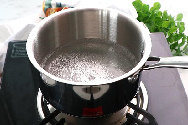 boil water in a sauce pan
