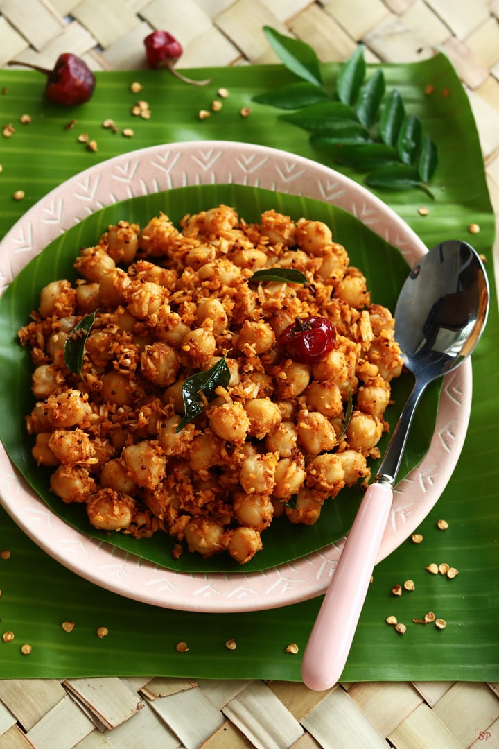 kondakadalai masala sundal served