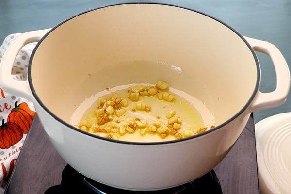 saute garlic, ginger