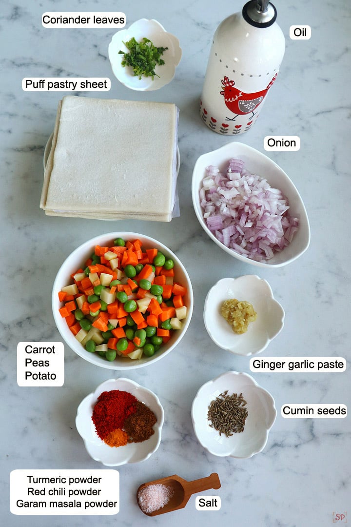 ingredients needed to make veg puffs