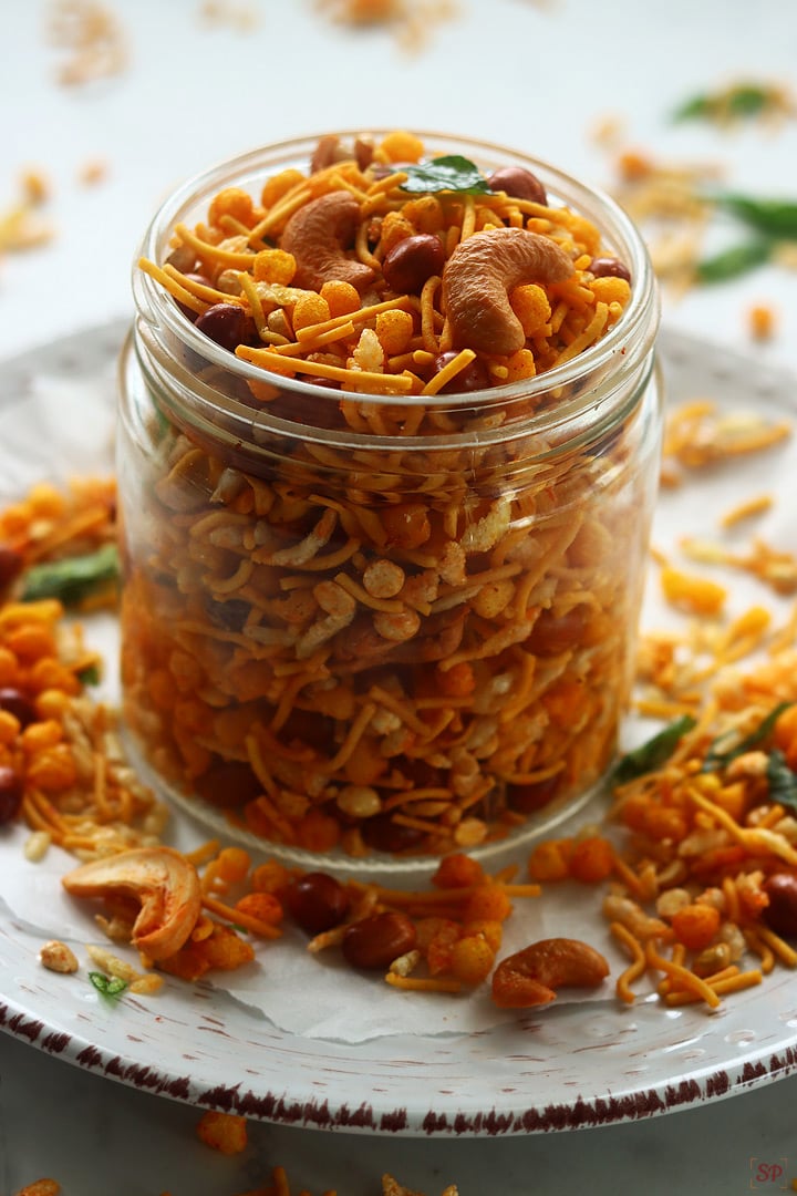 mixture in a glass jar