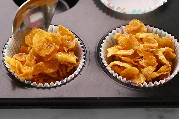 spoon into muffin liners