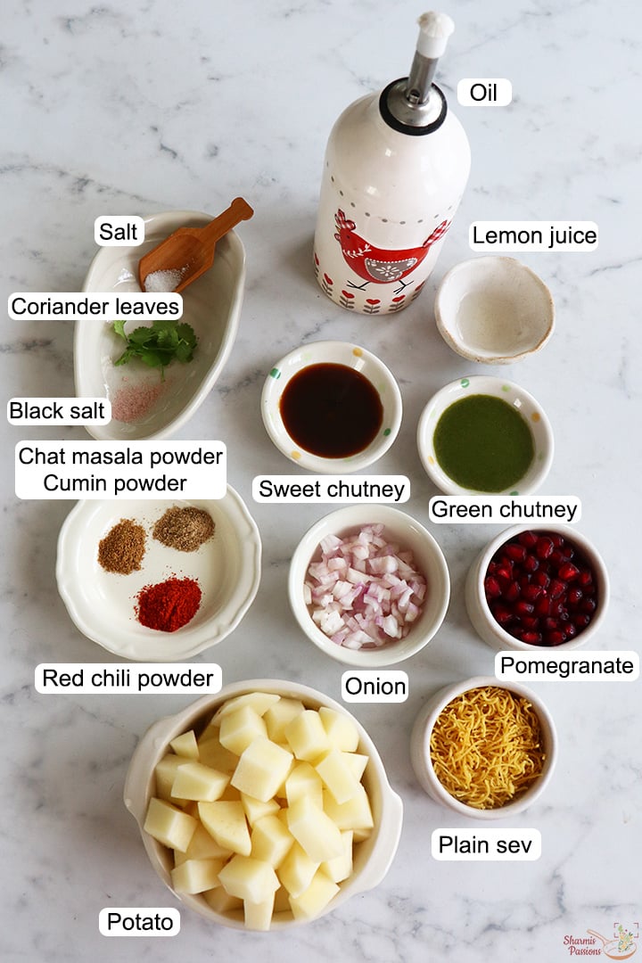 ingredients needed to make aloo chaat