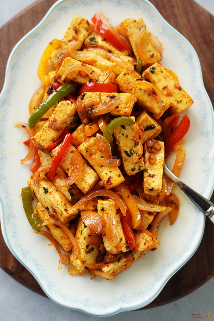 paneer stir fry served