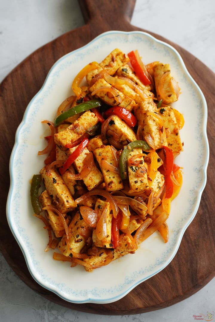 paneer stir fry served