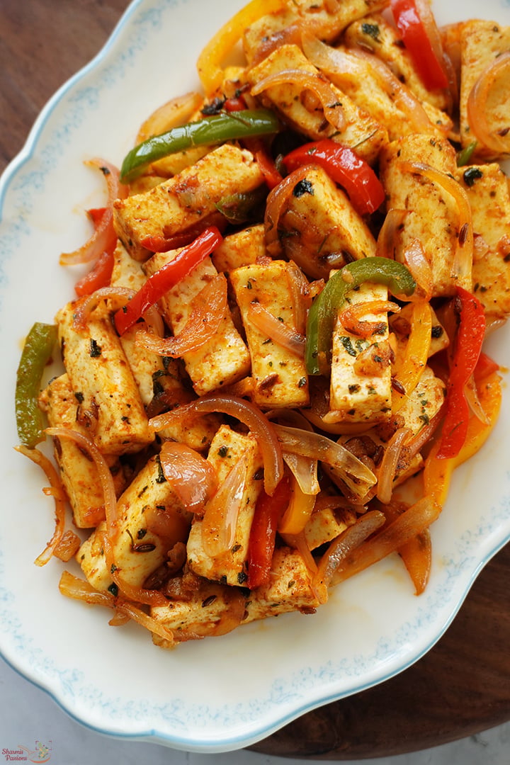 paneer stir fry served