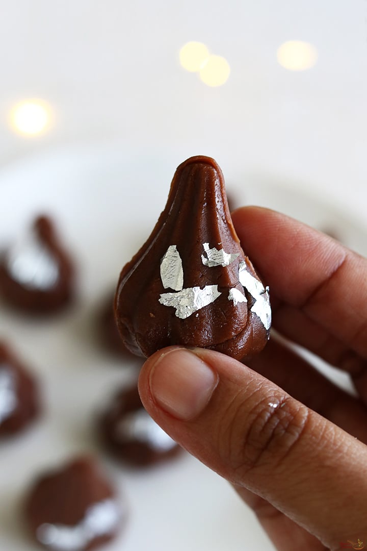 chocolate modak served