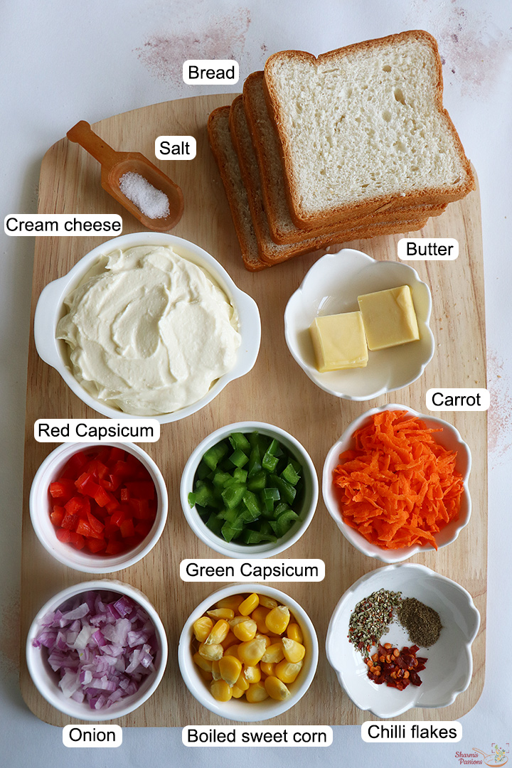 ingredients needed to make cream cheese sandwich