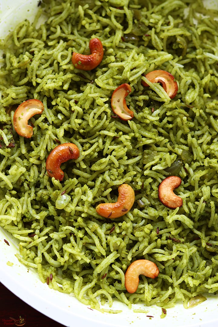 mint rice just cooked