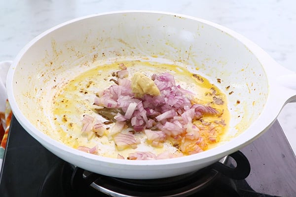 add onion, ginger garlic paste