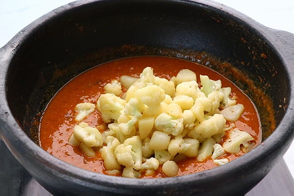 add cooked vegetables