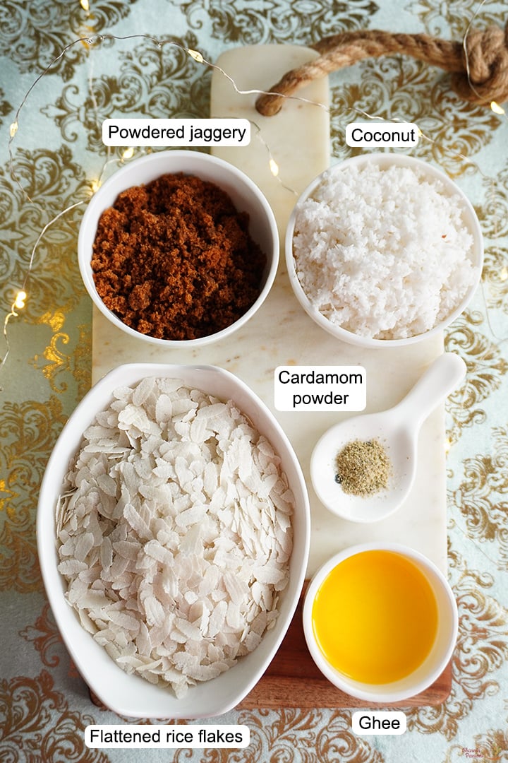 ingredients needed to make aval urundai