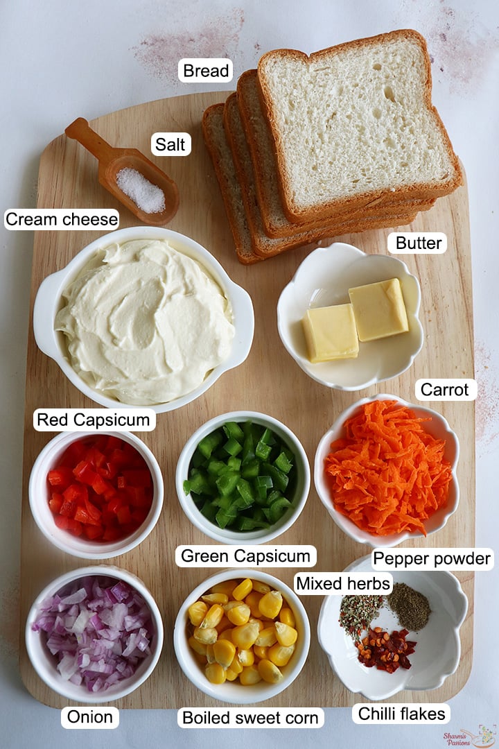 ingredients needed to make cream cheese sandwich