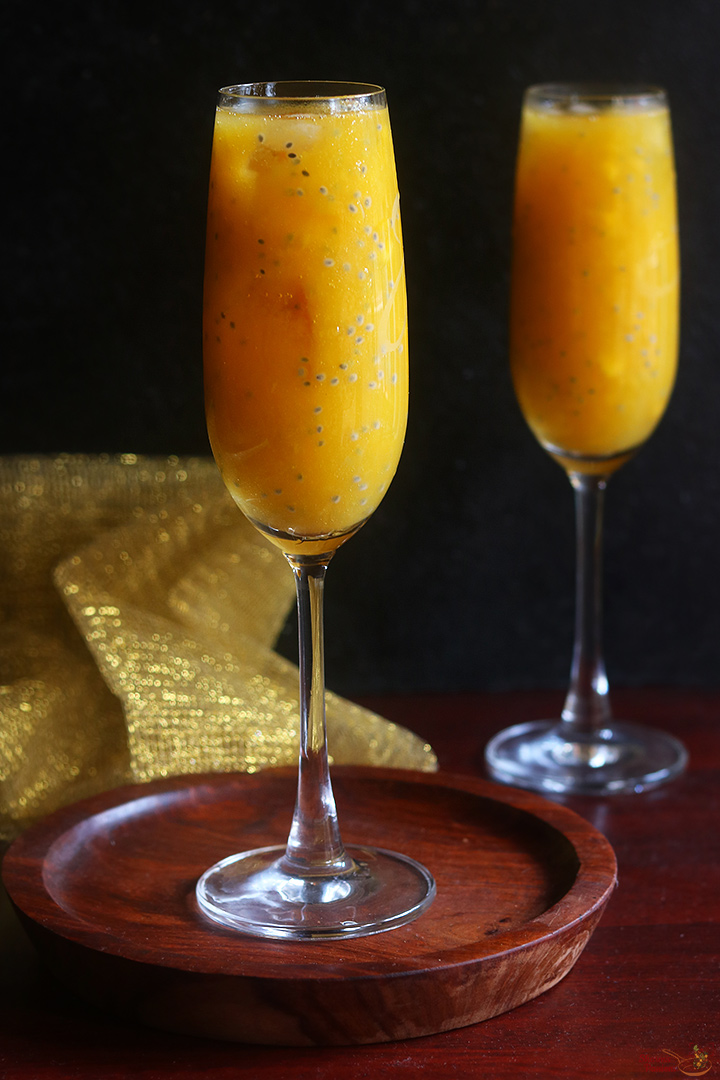 mango juice with sabja