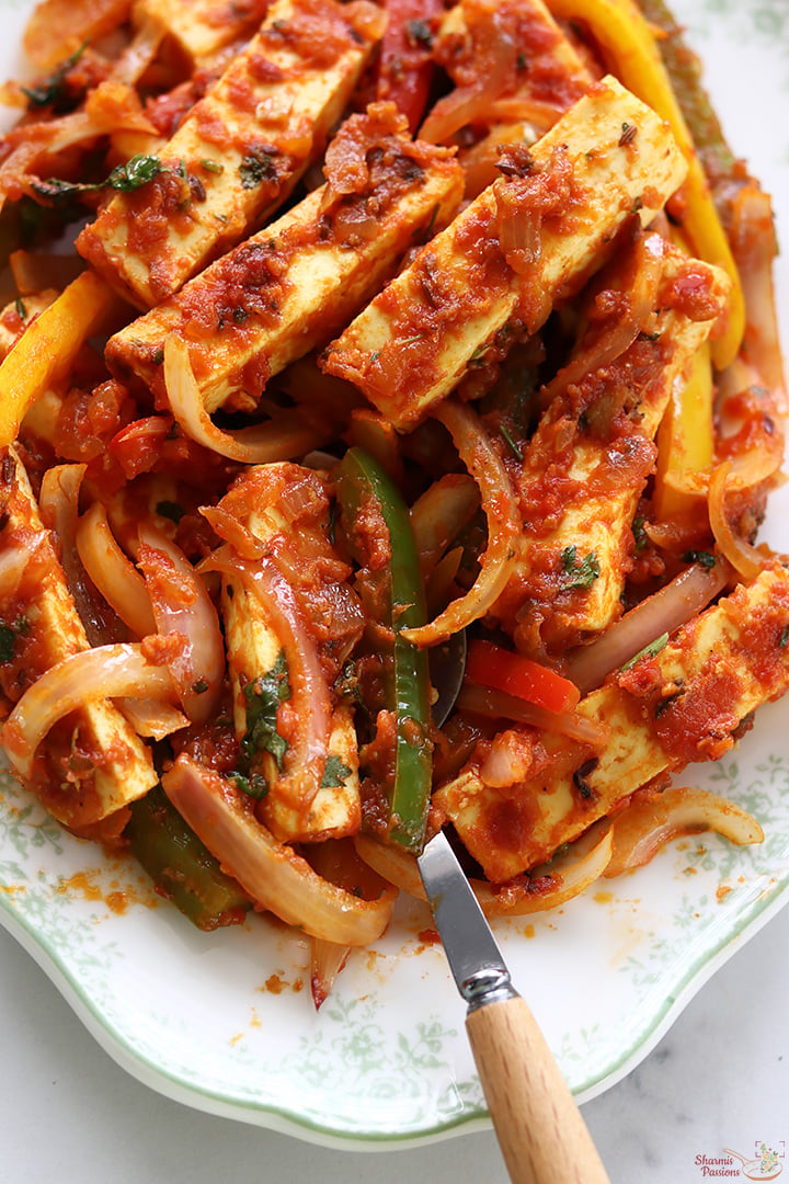 paneer jalfrezi served
