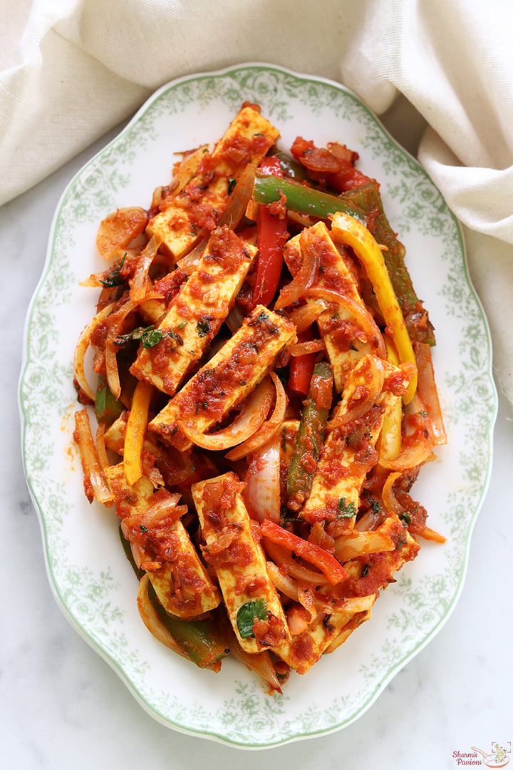 paneer jalfrezi served