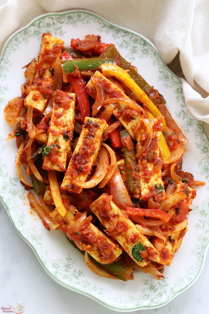 paneer jalfrezi served