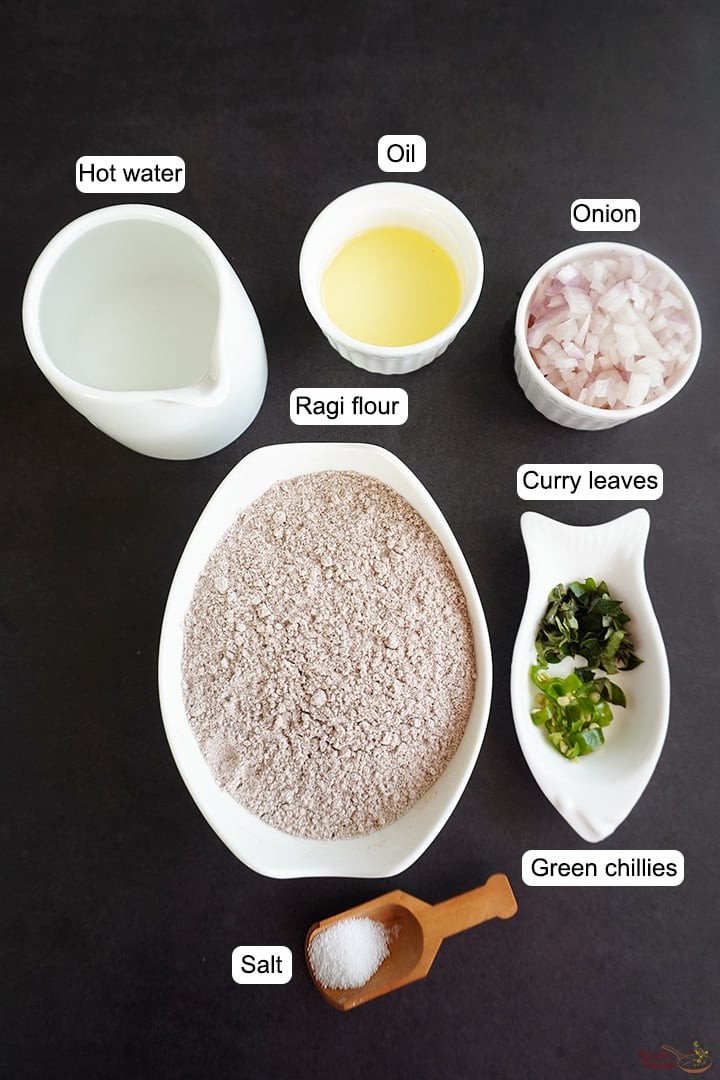 ingredients needed to make ragi roti