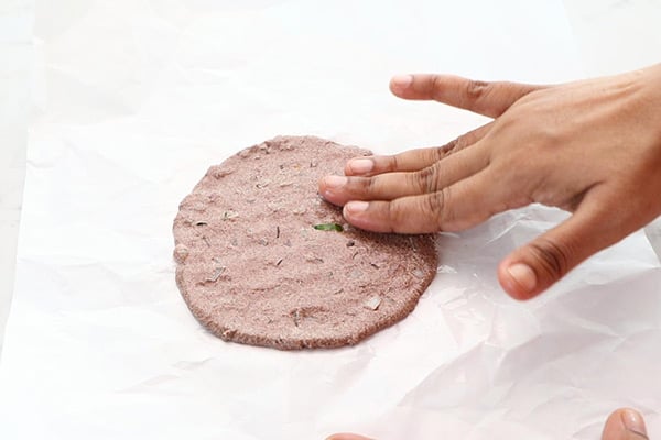 slightly thick roti