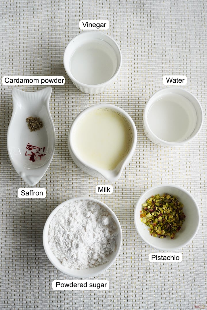 ingredients needed to make sandesh