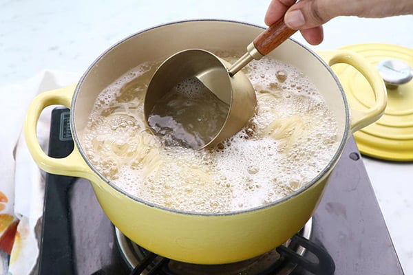 reserve pasta cooked water