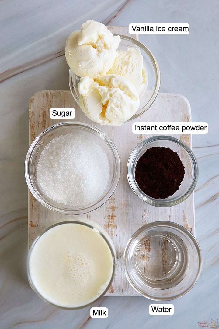 ingredients needed to make coffee milkshake