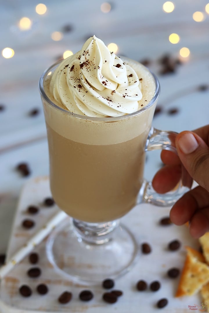 coffee milkshake served with whipped cream topping
