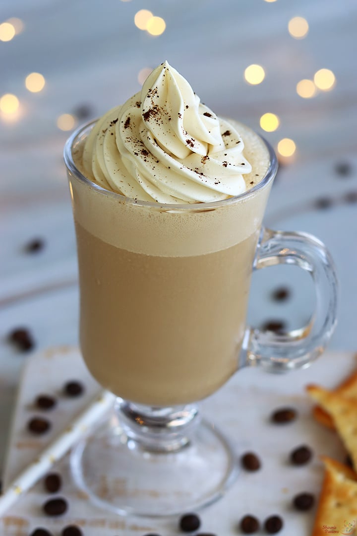 coffee milkshake served with whipped cream topping