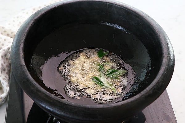 add hing, curry leaves