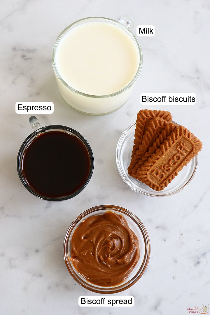 ingredients needed to make biscoff latte