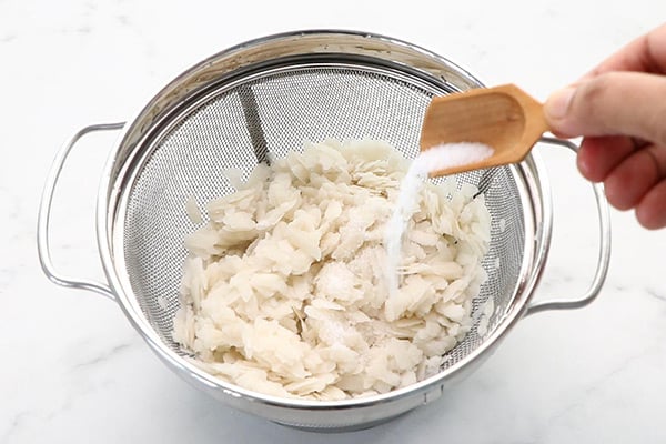 rinse poha, add salt