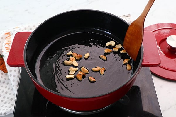 fry cashews