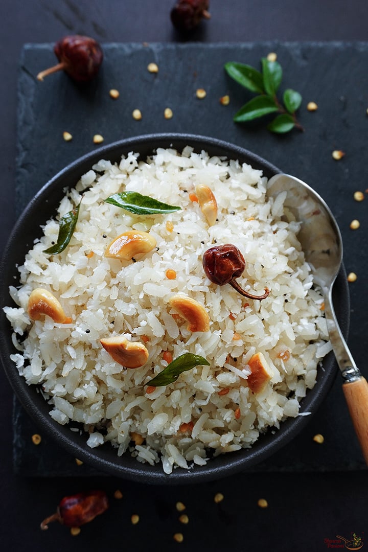 coconut poha served