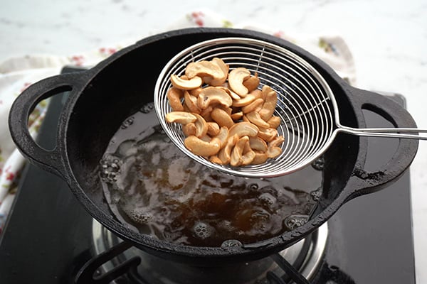 fry cashews