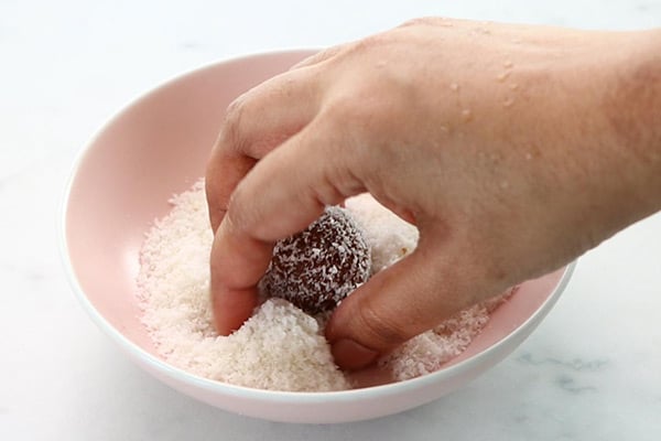 roll in desiccated coconut