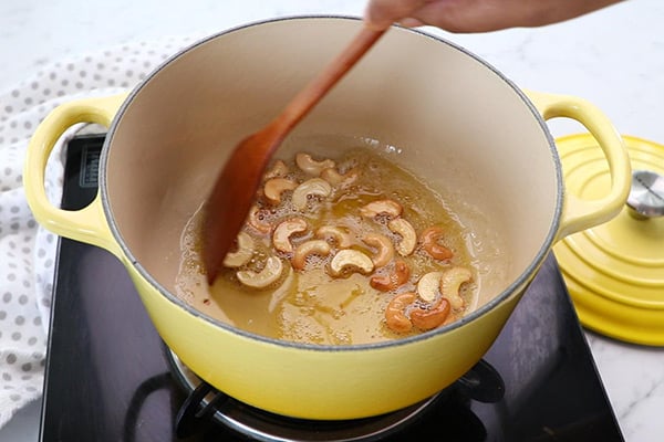 fry cashews