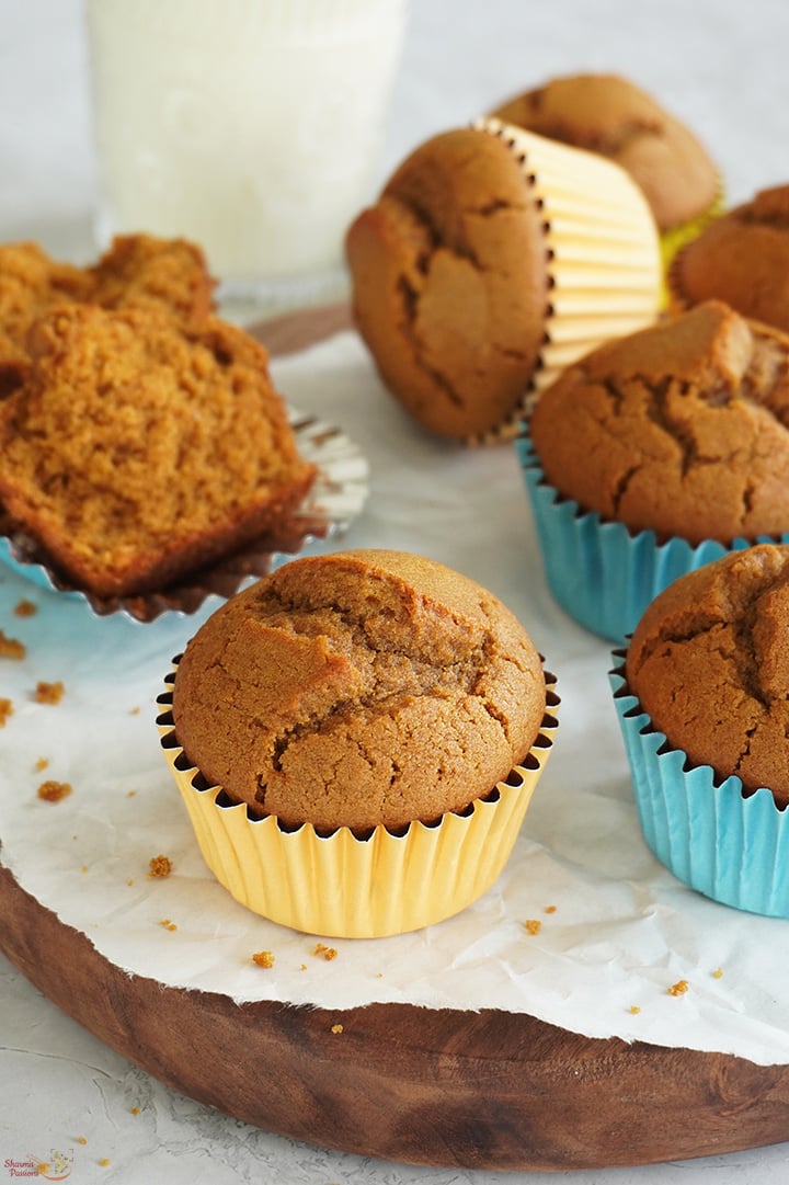 wheat jaggery muffins served