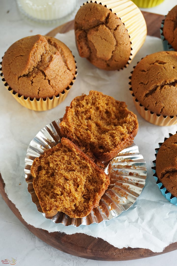 wheat jaggery muffins served
